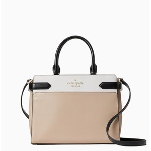 NWT Kate Spade Staci Medium Satchel, Warm Beige Multi